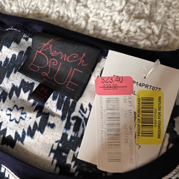 Women’s Petite Large French Blue Long Sleeve Blouse NWT - Picture 2 of 8